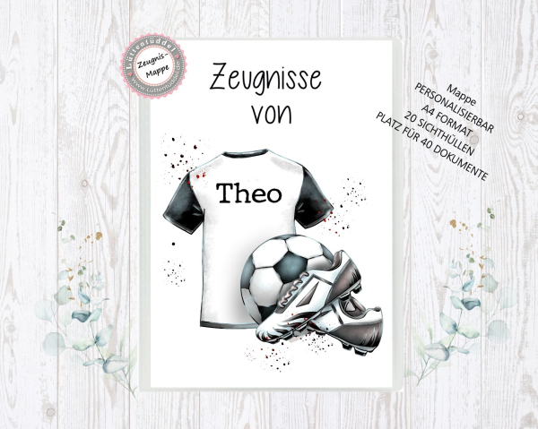 zauberhafte Zeugnismappe Sammelmappe Fußball Name personalisiert  Einschulung Schulkind Zeugnisse Lüttentüddel®